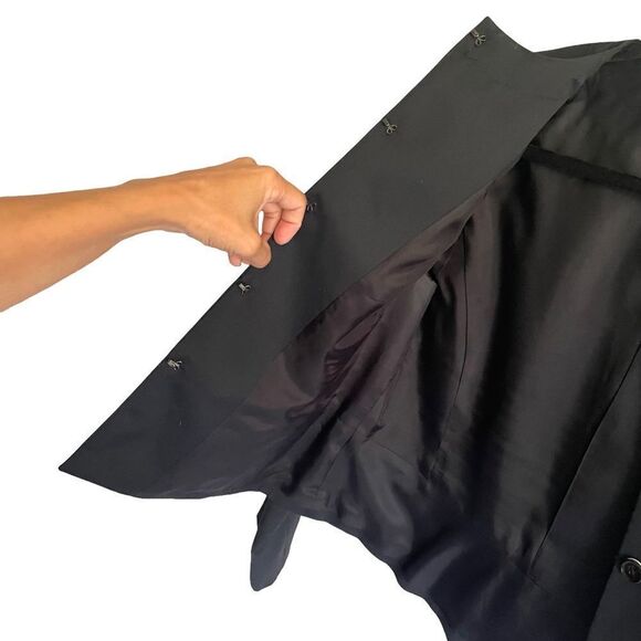 (SOLD) BROOKS BROTHERS 346 Wool Collarless Double Button Front Blazer Black 14 - Picture 3 of 7